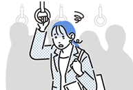 人混みで息苦しい